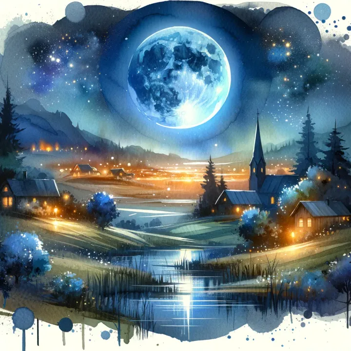 Background blur of Once in a blue moon