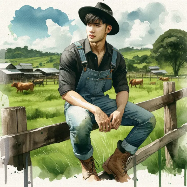 Background blur of He's sitting on the fence